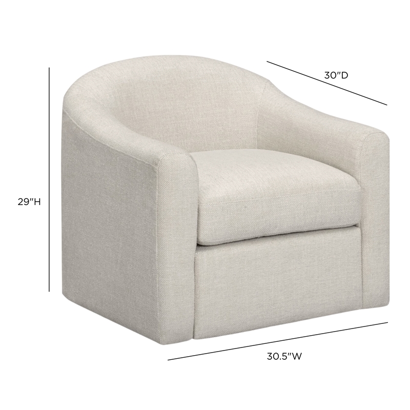 Thao Cream Basketweave Swivel Chair