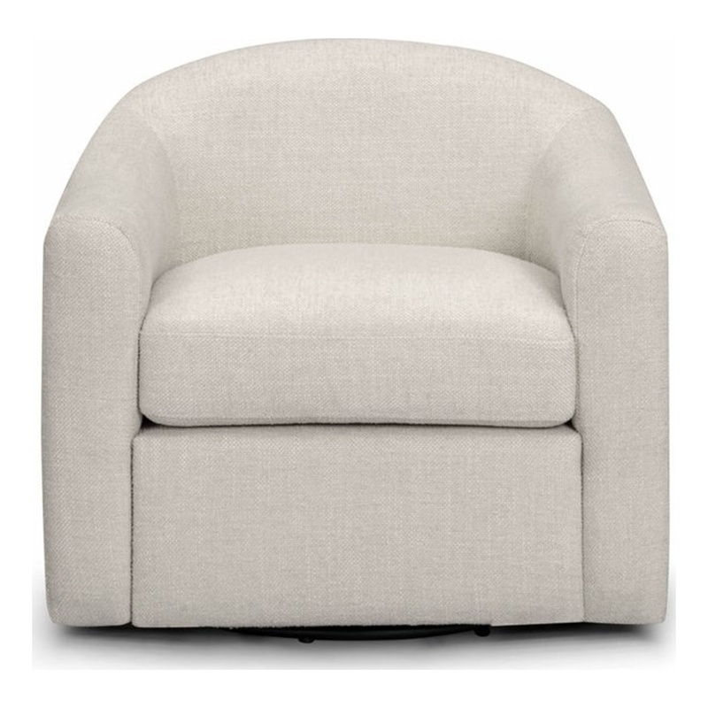 Thao Cream Basketweave Swivel Chair