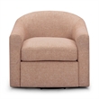 Thao Blush Basketweave Swivel Chair