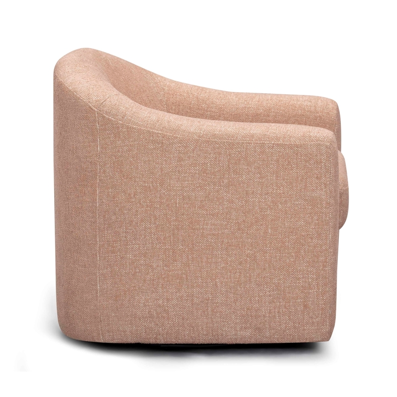 Thao Blush Basketweave Swivel Chair