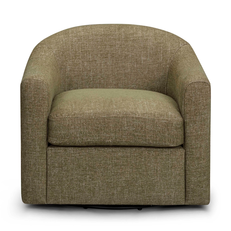 Thao Green Basketweave Swivel Chair