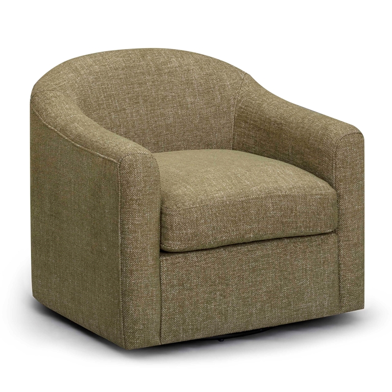 Thao Green Basketweave Swivel Chair