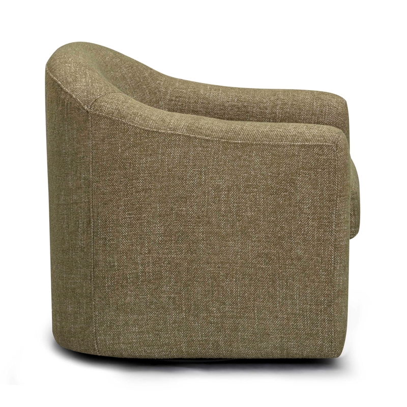 Thao Green Basketweave Swivel Chair