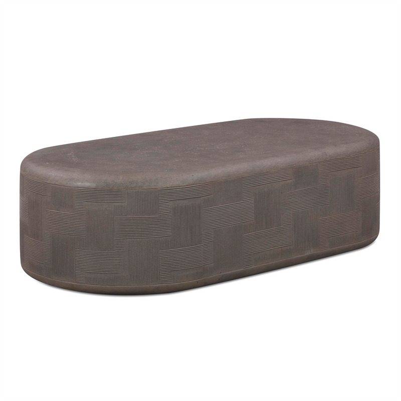Suraya Dark Umber Concrete Rounded Coffee Table