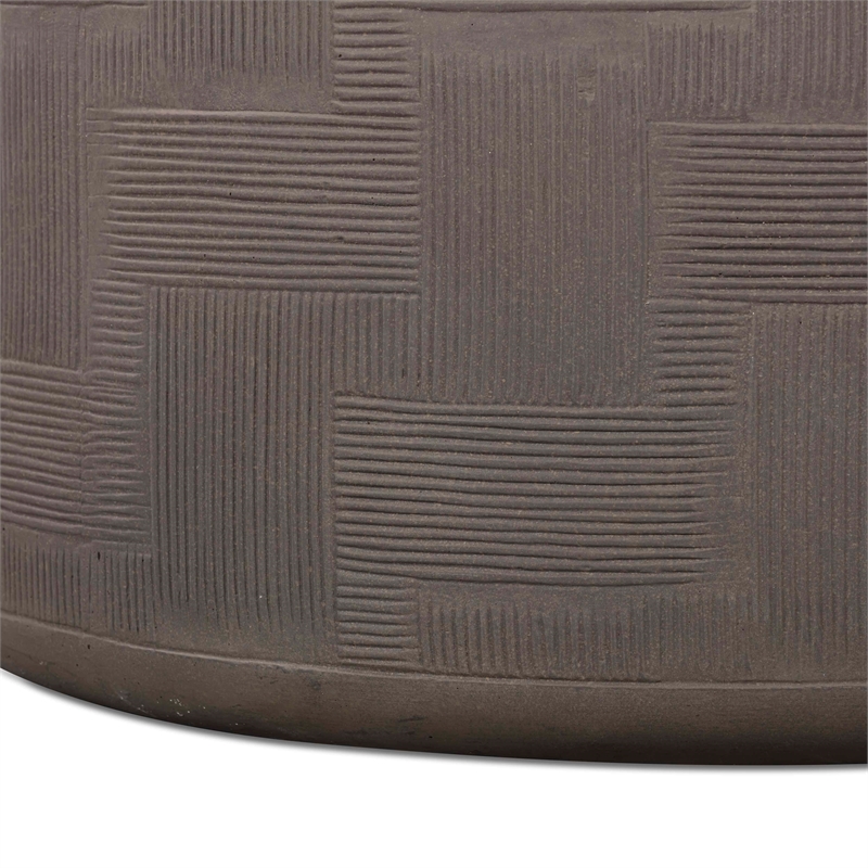 Suraya Dark Umber Concrete Rounded Coffee Table