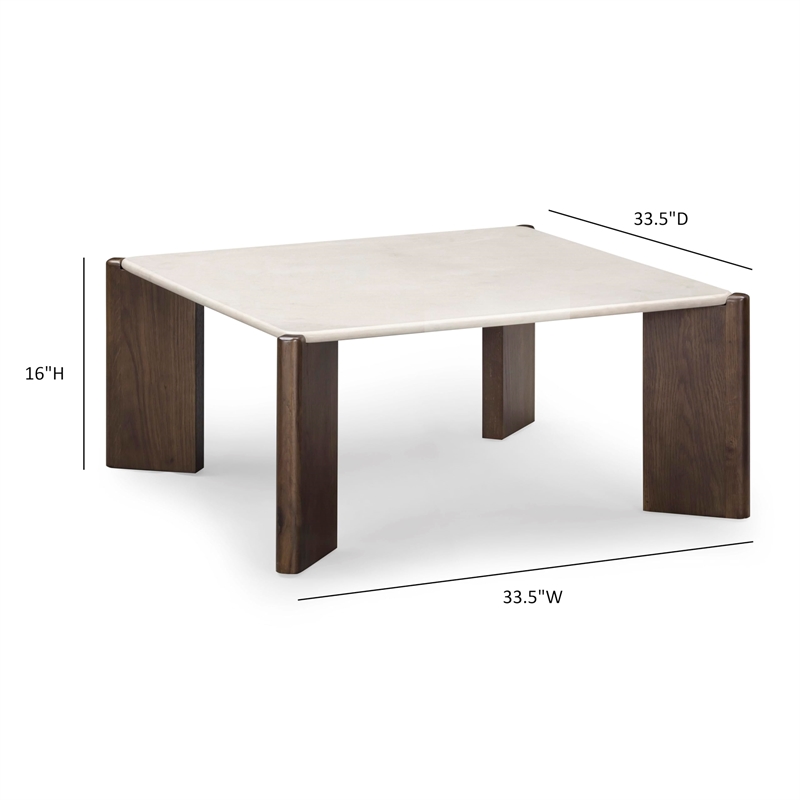 Restis Cream Quartz Square Coffee Table
