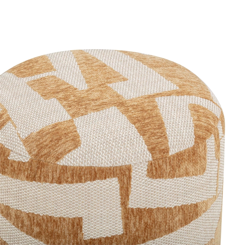 Bisou Curry Jacquard Fabric Ottoman