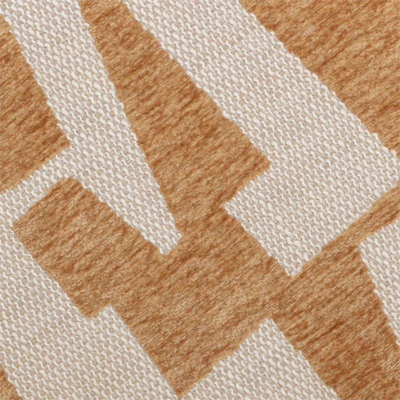 Bisou Curry Jacquard Fabric Ottoman