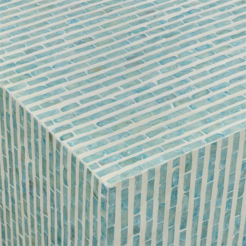 Earl Light Blue Capiz Shell Coffee Table