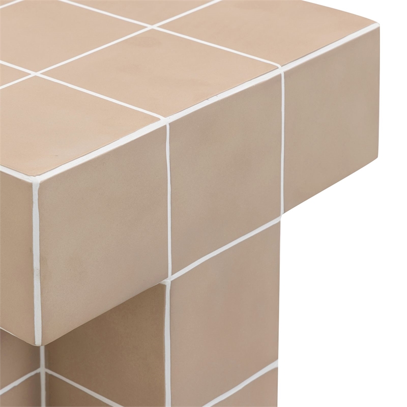Alma Taupe Tile Concrete Indoor/Outdoor Side Table