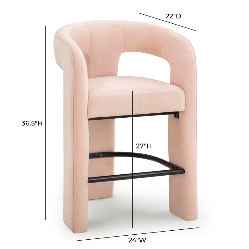 Malone Blush Performance Fabric Counter Stool