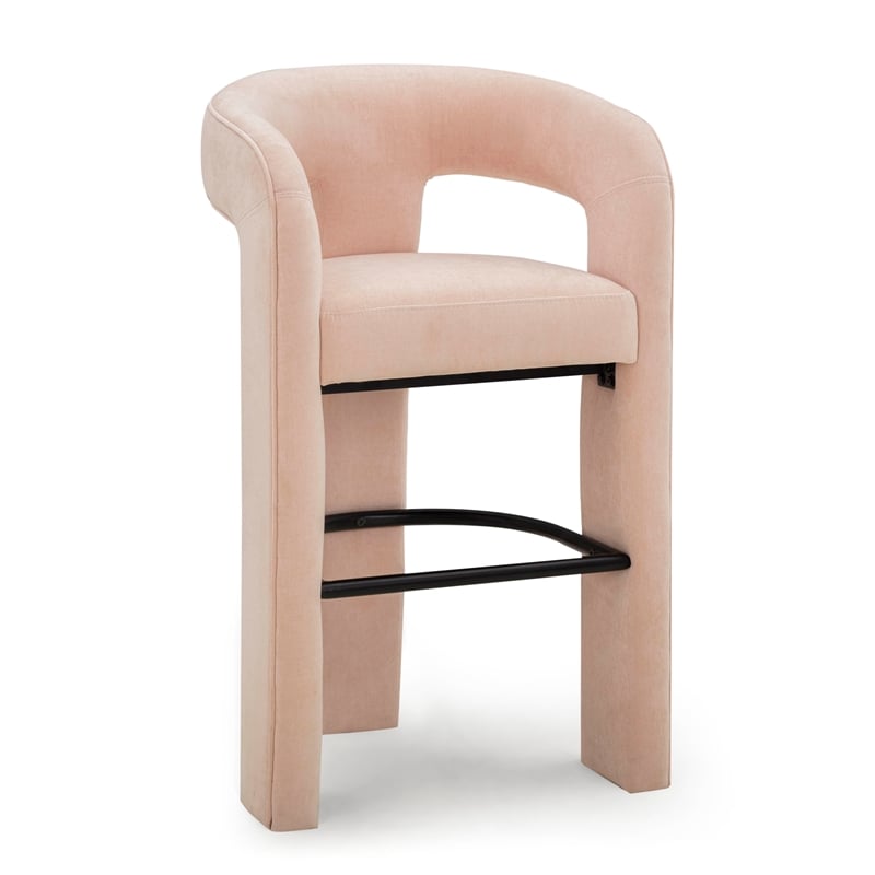 Malone Blush Performance Fabric Bar Stool