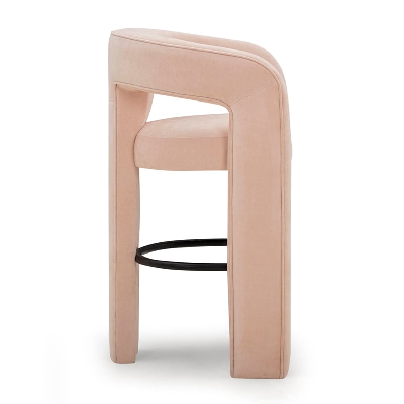 Malone Blush Performance Fabric Bar Stool