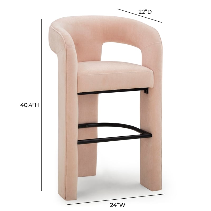 Malone Blush Performance Fabric Bar Stool