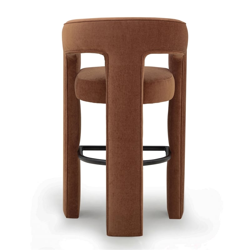 Malone Rust Red Performance Fabric Bar Stool