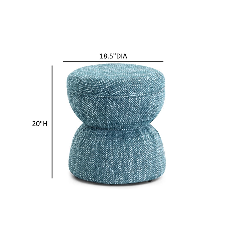 Tomlin Teal Gaming Ruched Ottoman