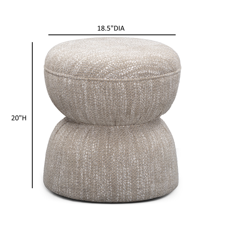 Tomlin Beige Gaming Ruched Ottoman