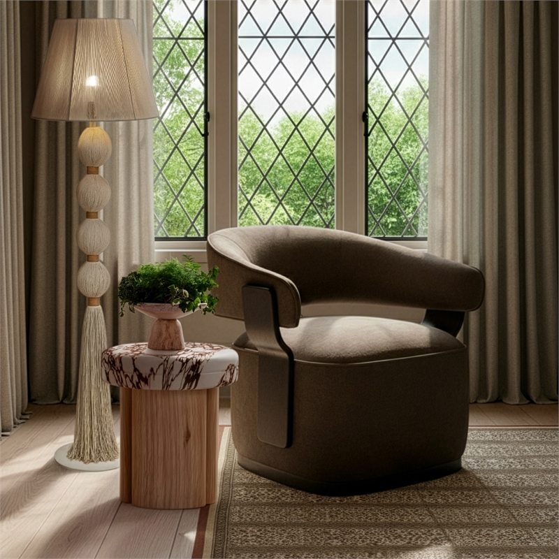 Samba White Cotton Floor Lamp