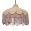 Buchanan Pink Jute Fringed Scalloped Pendant Light