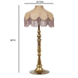 Buchanan Pink Jute Fringed Scalloped Table Lamp