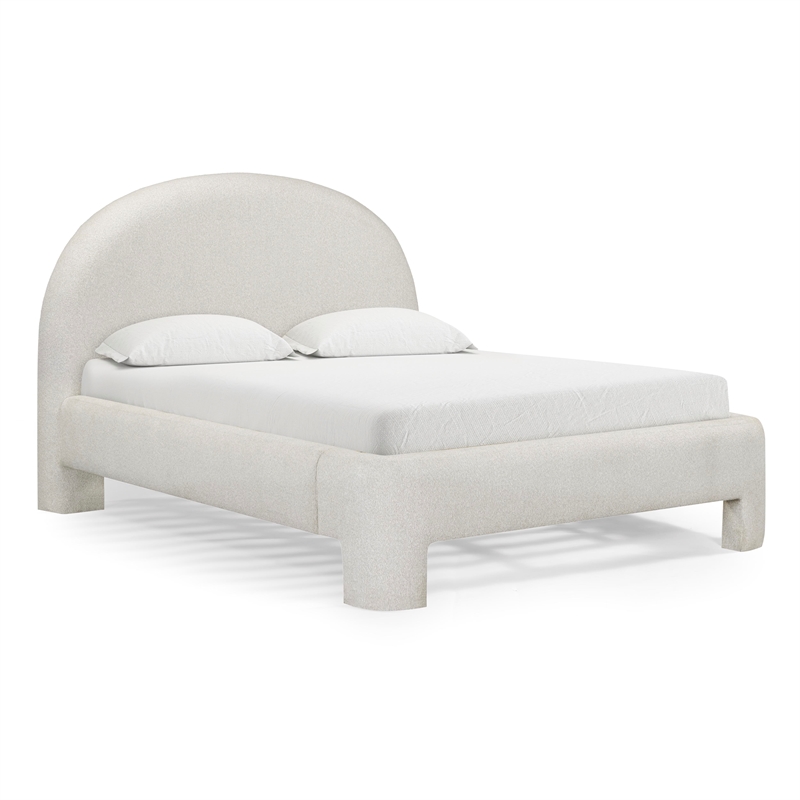 Orphea Sugar Off White Boucle Queen Bed