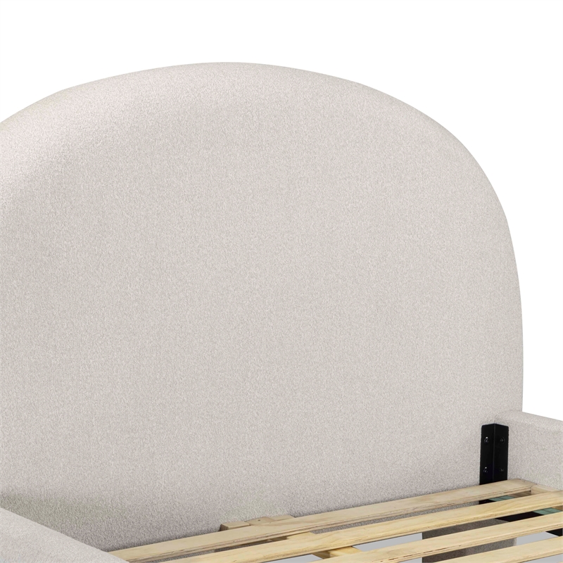 Orphea Sugar Off White Boucle Queen Bed