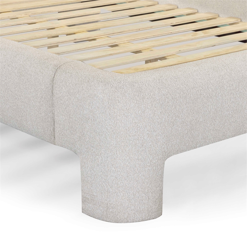 Orphea Sugar Off White Boucle Queen Bed