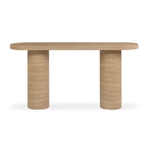 Darcy Faux Travertine Concrete Indoor / Outdoor Console Table