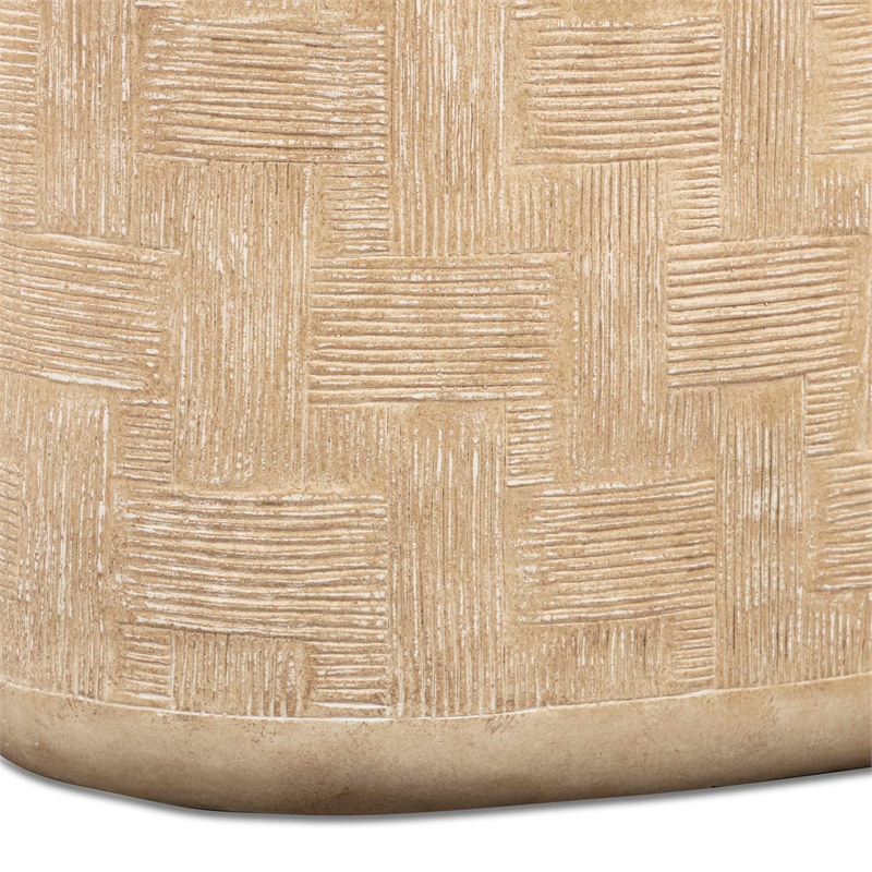 Suraya Faux Travertine Concrete Console Table