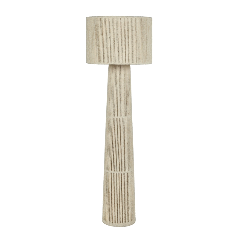 Tapered Natural Chenille Fiber Floor Lamp