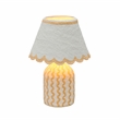 Blum Pink Peach Scalloped Cotton Mache Table Lamp