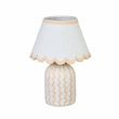 Blum Pink Peach Scalloped Cotton Mache Table Lamp