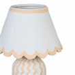 Blum Pink Peach Scalloped Cotton Mache Table Lamp