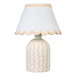 Blum Pink Peach Scalloped Cotton Mache Table Lamp