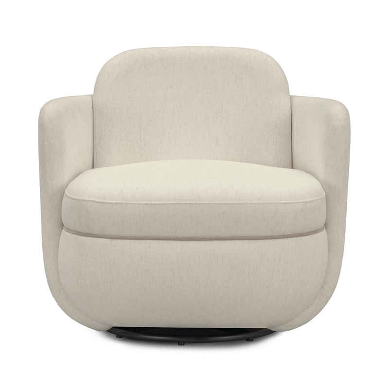 Wolfie Cream Chenille Swivel Chair