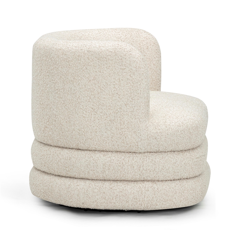 Astor Cream Heavy Boucle Swivel Hotel Lounge Chair