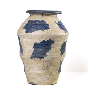 Visha Cream and Blue Terracotta Vase
