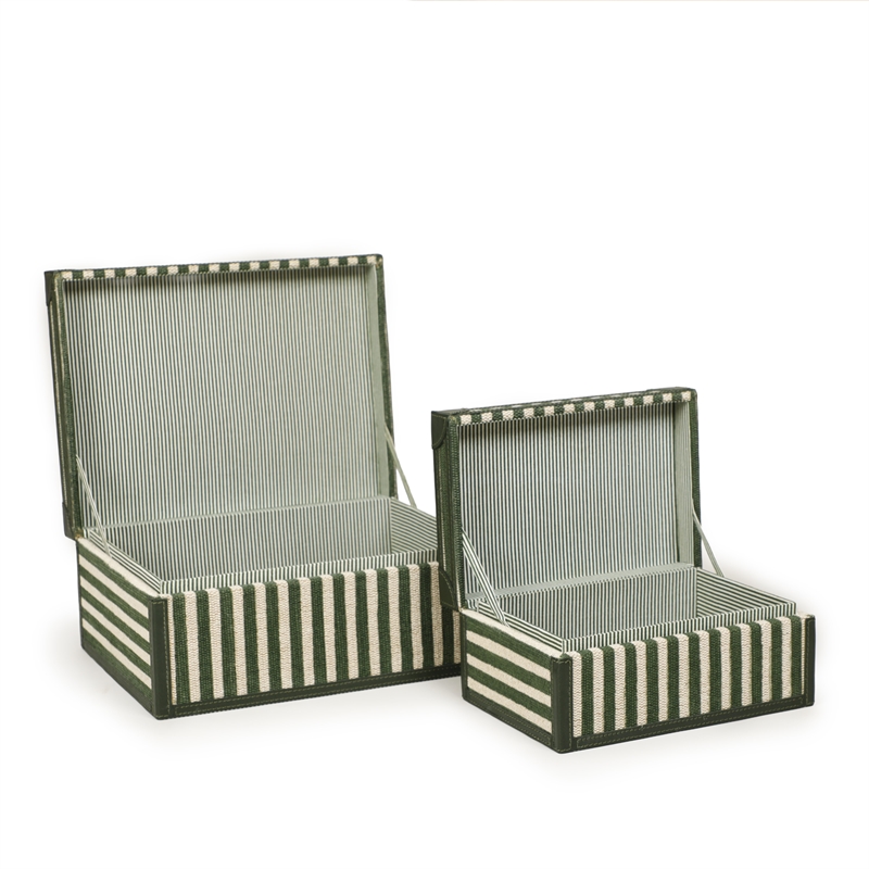 Kora Green Cotton Jute Jewelry Box Set