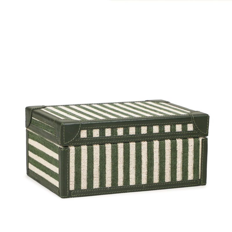Kora Green Cotton Jute Jewelry Box Set