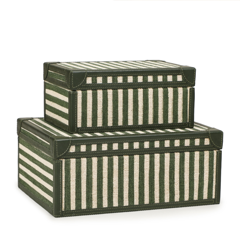 Kora Green Cotton Jute Jewelry Box Set