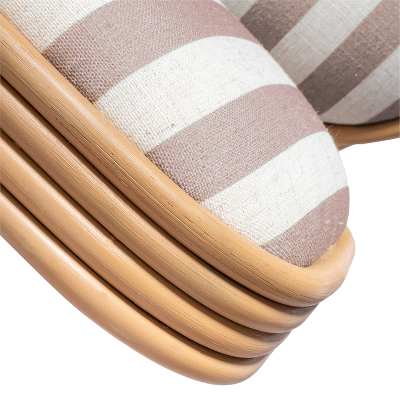 Dorine Khaki Striped Dining Chair