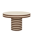 Lyra Natural Striped Cotton Jute Contract-Grade Coffee Table