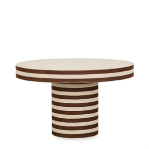Lyra Natural Striped Cotton Jute Contract-Grade Coffee Table