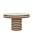 Lyra Natural Striped Cotton Jute Contract-Grade Coffee Table