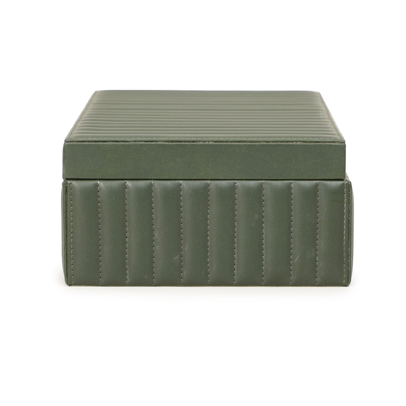 Eton Green Ribbed Vegan Leather Hospitality Grade Storage Box