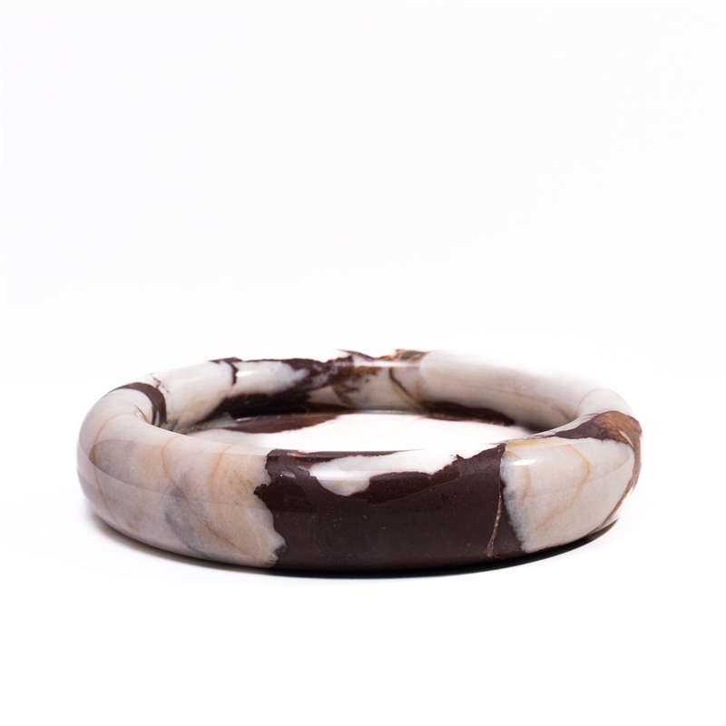 Breccia Marble White Brown Round Edged Catch-All