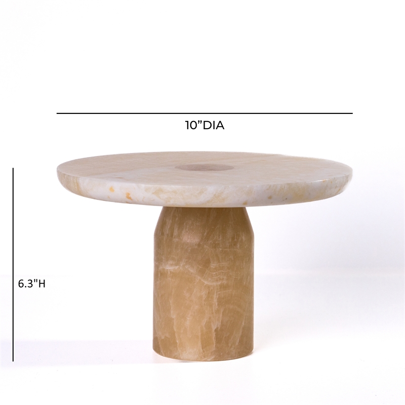 Yellow Onyx Marble Cake Stand