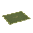 Olive on Green Organic Cotton / Linen Wavy Challah Cover