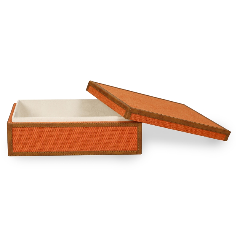 Acre Cotton Jute Orange Jewelry Box