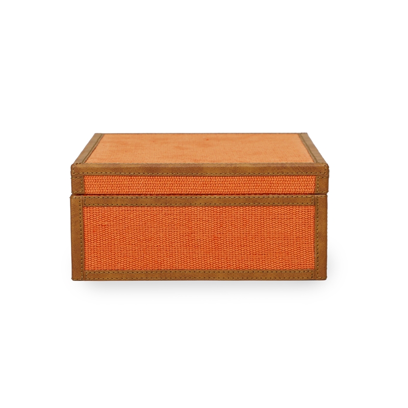 Acre Cotton Jute Orange Jewelry Box